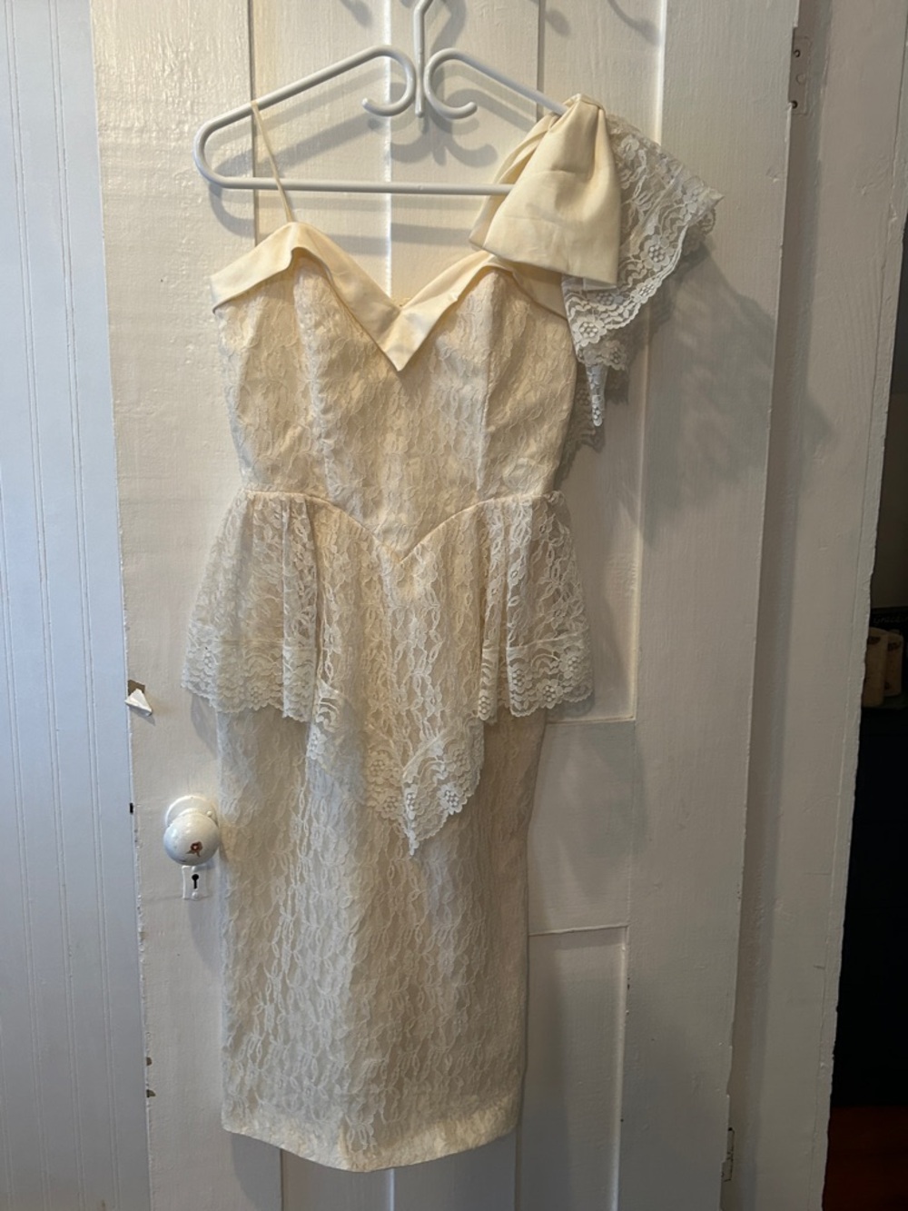 Vintage 80s Lacey Holiday Party Dress